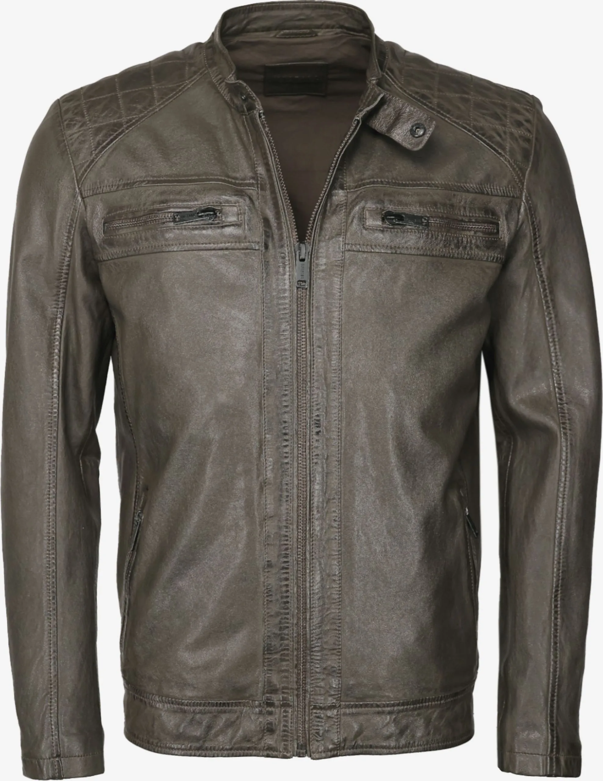 Mustang Leren Jassen Tussenjas Heren Donkergroen