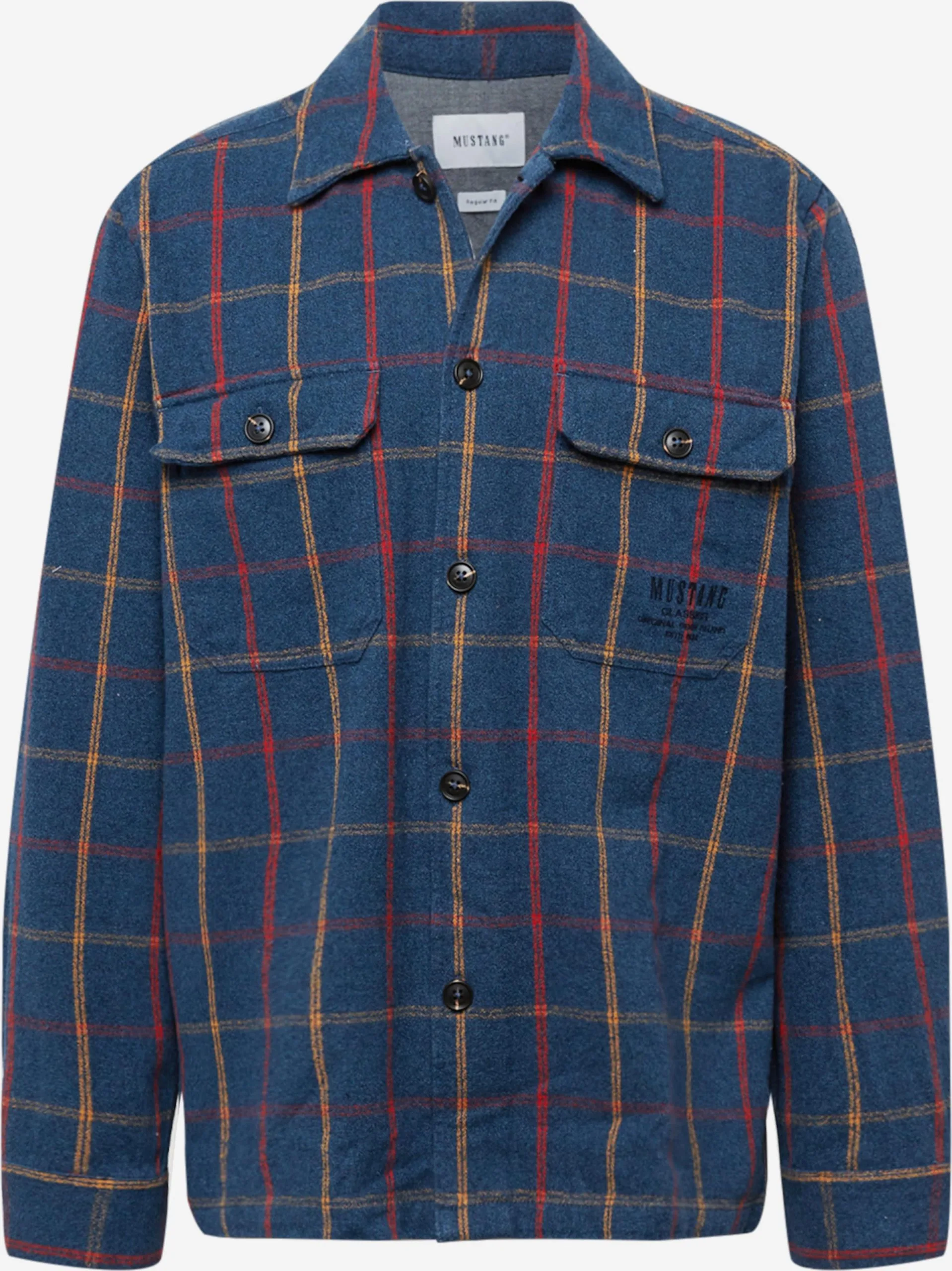 Mustang Geruite Overhemden Regular Fit Overhemd Clemens Heren Marine