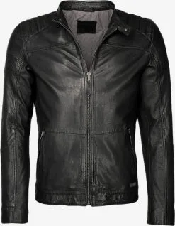 Mustang Leren Jassen Tussenjas Wellington Heren Zwart