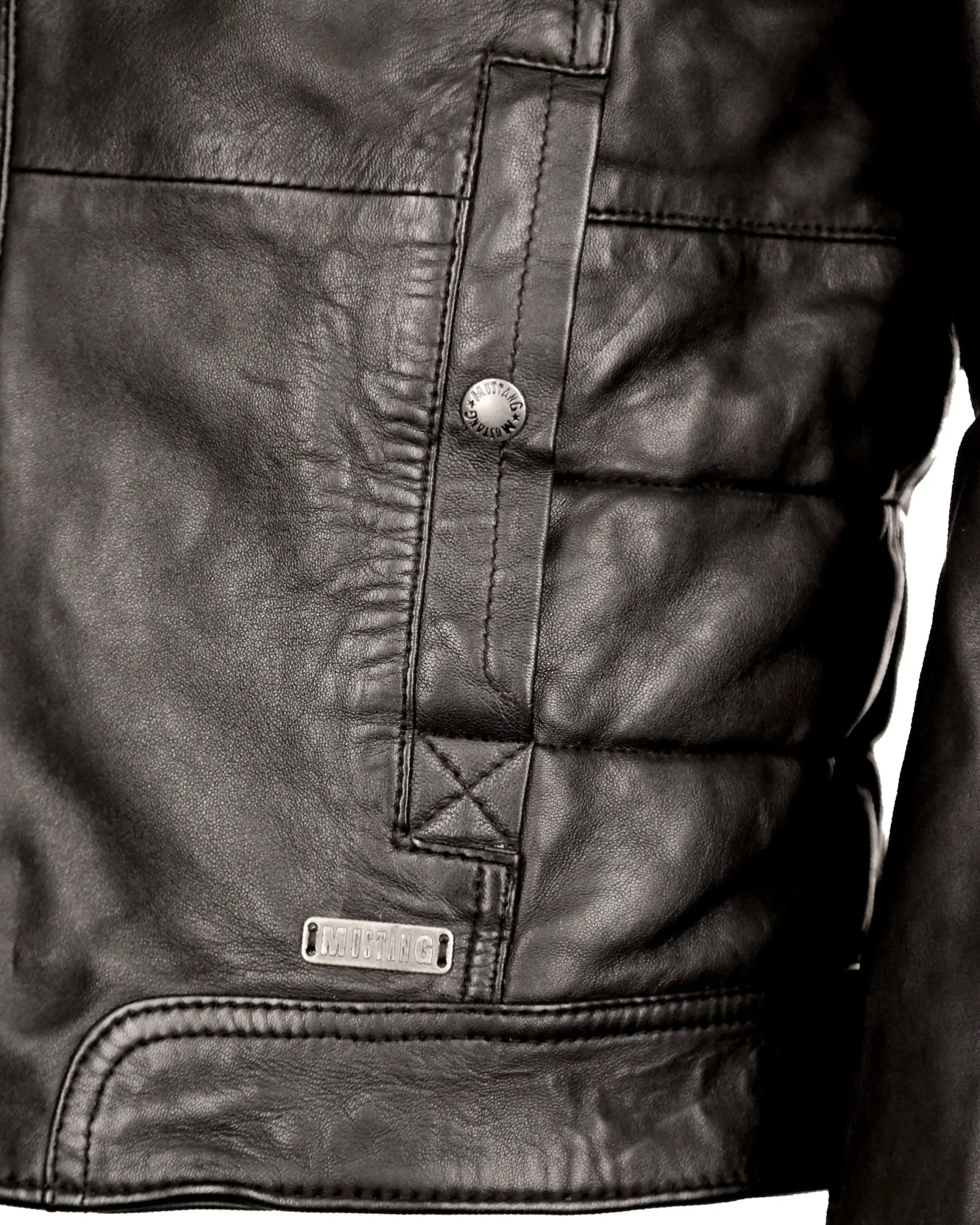 Mustang Leren Jassen Tussenjas Terence Heren Zwart - Afbeelding 4