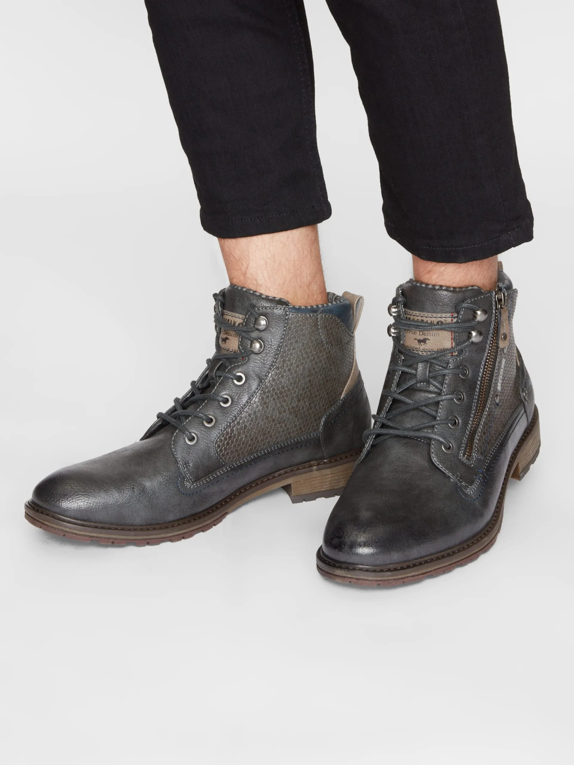 Mustang Boots & Laarzen Veterboots Heren Grafiet - Afbeelding 4