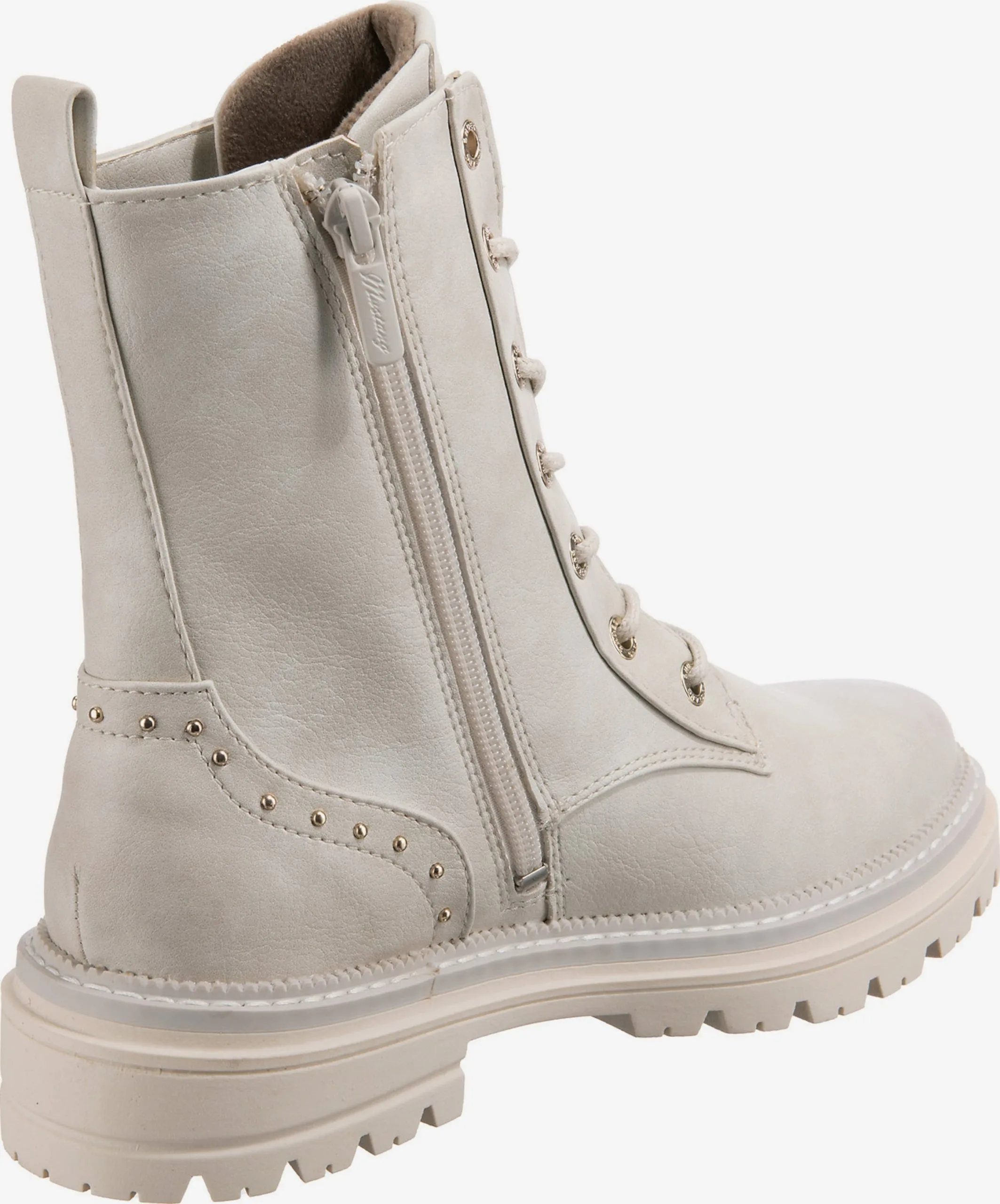 Mustang Enkellaarsjes Veterlaarsjes Dames Crème - Afbeelding 2