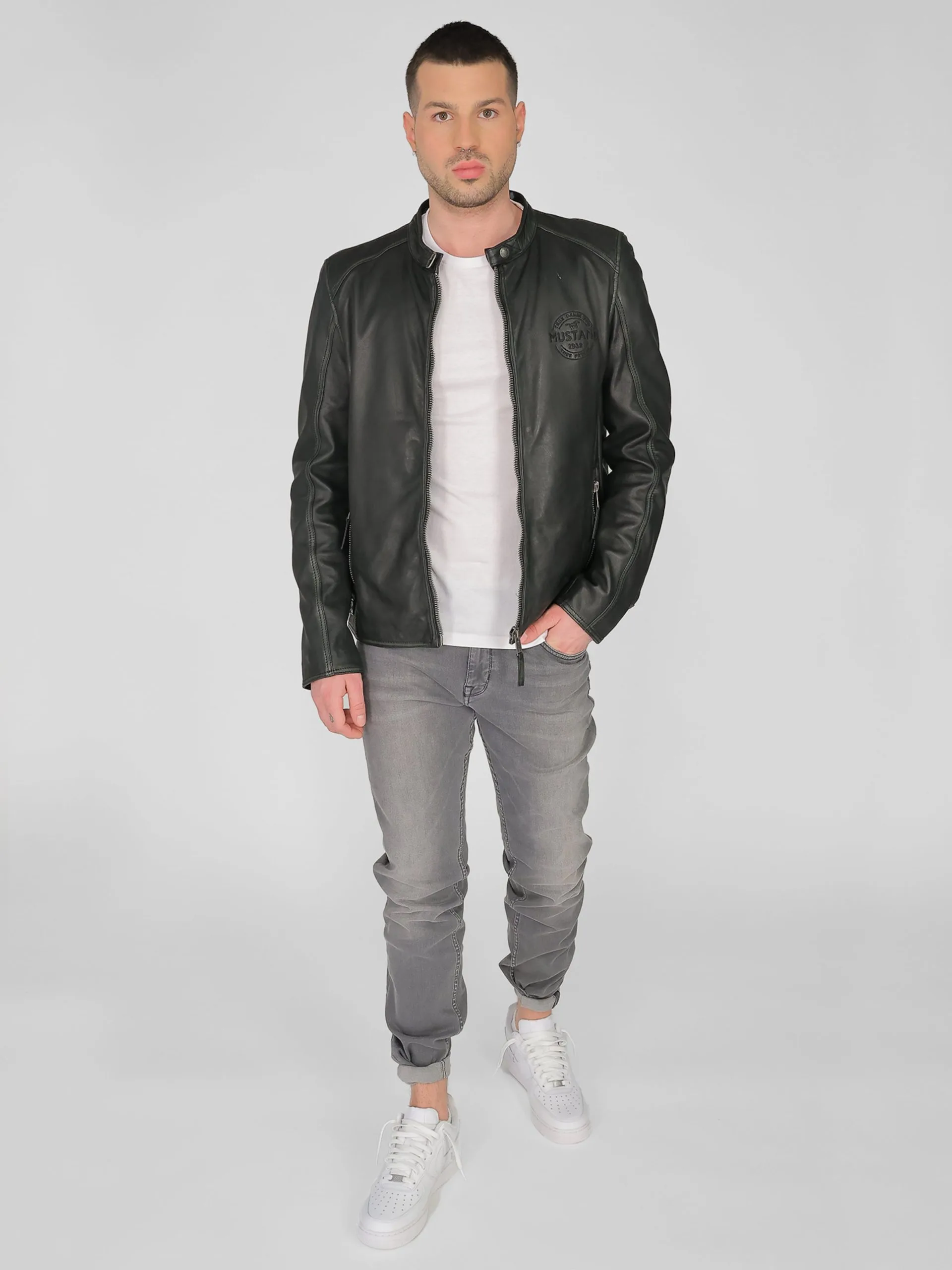 Mustang Leren Jassen Tussenjas 31021308 Heren Zwart - Afbeelding 5