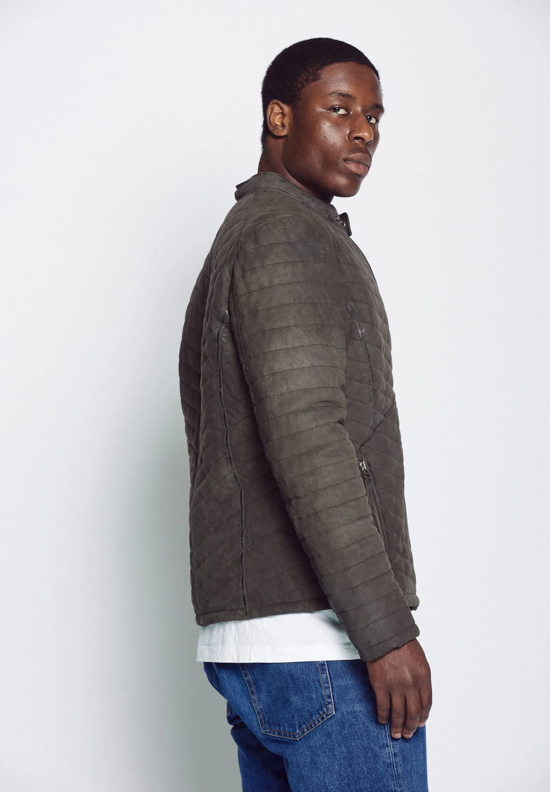 Mustang Leren Jassen Tussenjas Heren Grafiet - Afbeelding 6