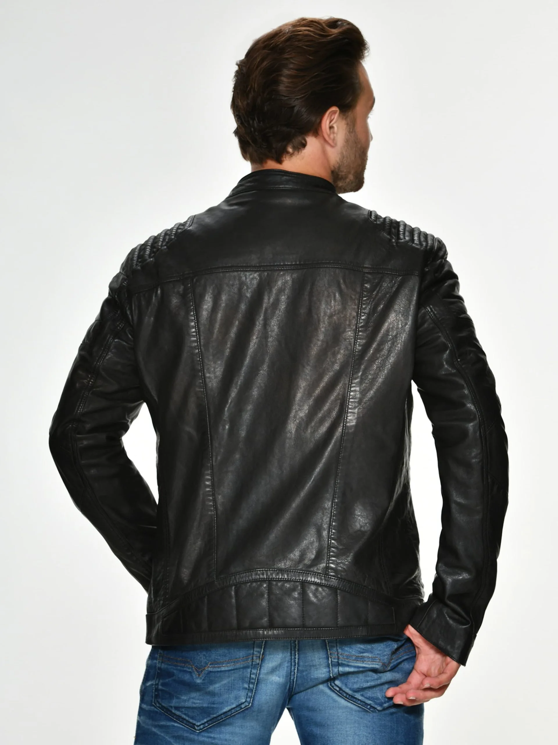 Mustang Leren Jassen Tussenjas Wellington Heren Zwart - Afbeelding 4