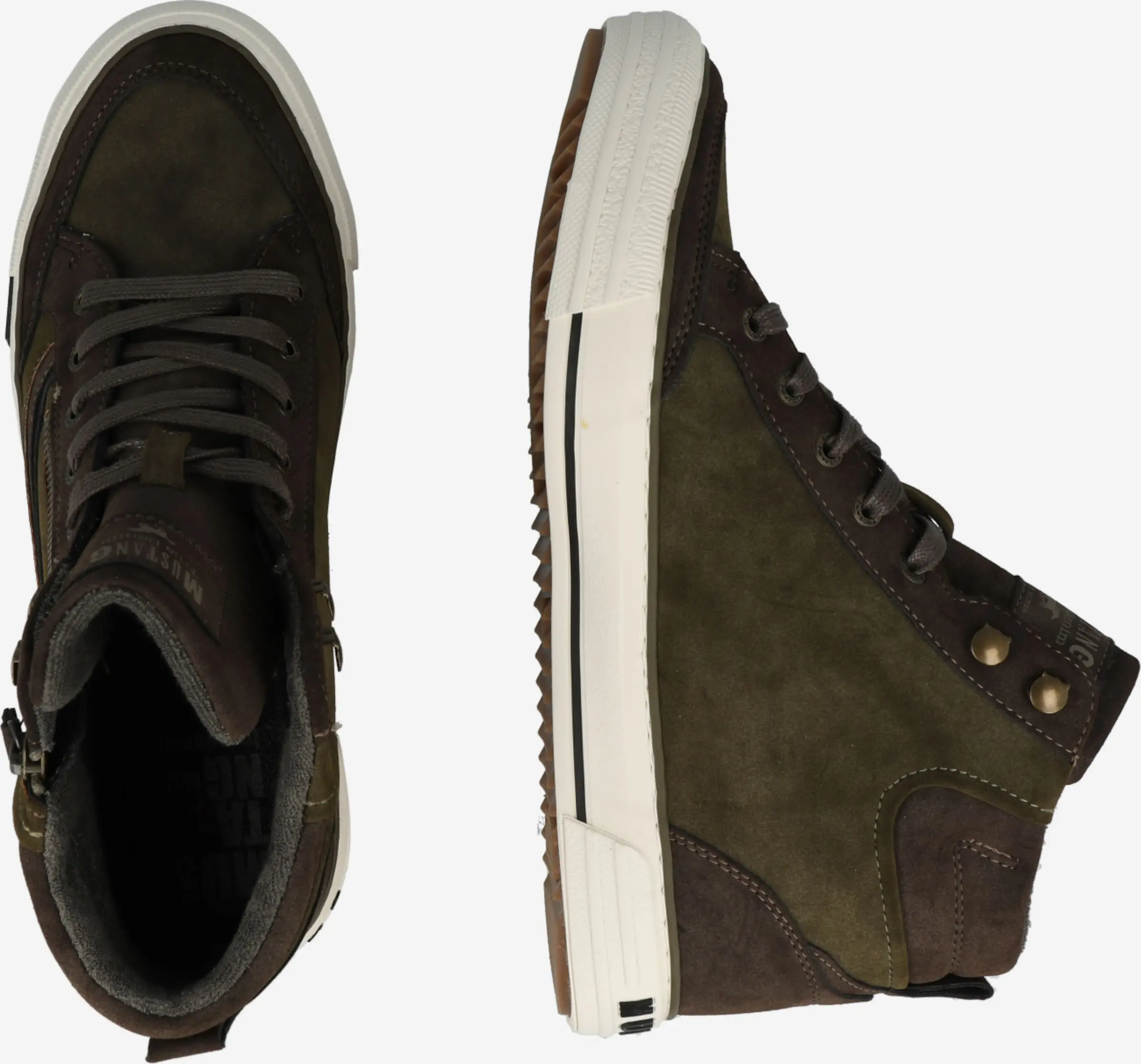 Mustang Hoge Sneakers Sneakers Hoog Heren Kaki / Olijfgroen - Afbeelding 2