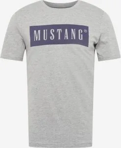 Mustang T-shirts Shirt Alex Heren Grijs Gemêleerd