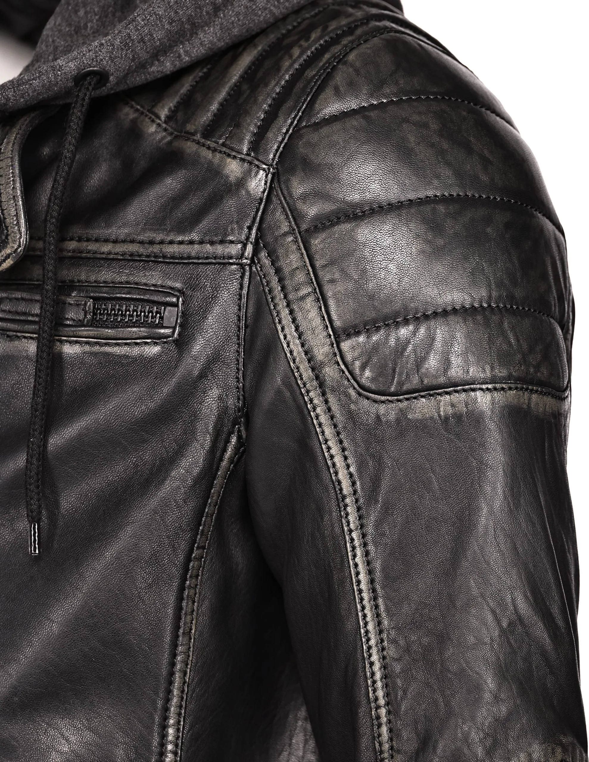 Mustang Leren Jassen Tussenjas 31021306 Heren Zwart - Afbeelding 8