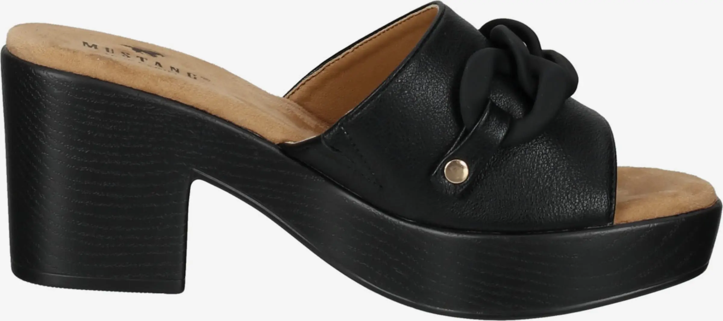 Mustang Sandalen Met Hak Muiltjes Dames Zwart - Afbeelding 4