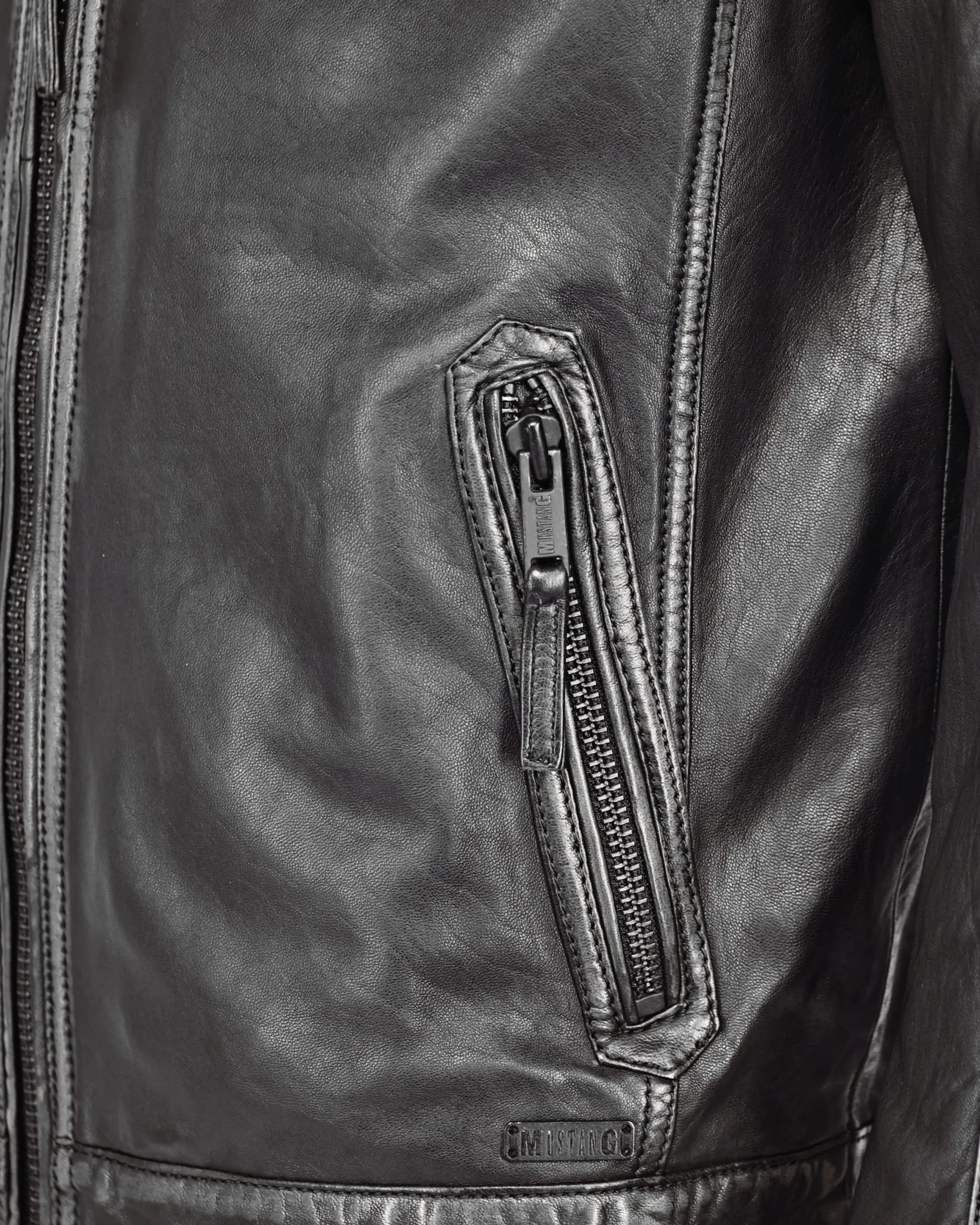 Mustang Leren Jassen Tussenjas 31021306 Heren Zwart - Afbeelding 12