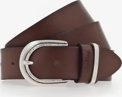 Mustang Leren Riemen Riem Dames Donkerbruin
