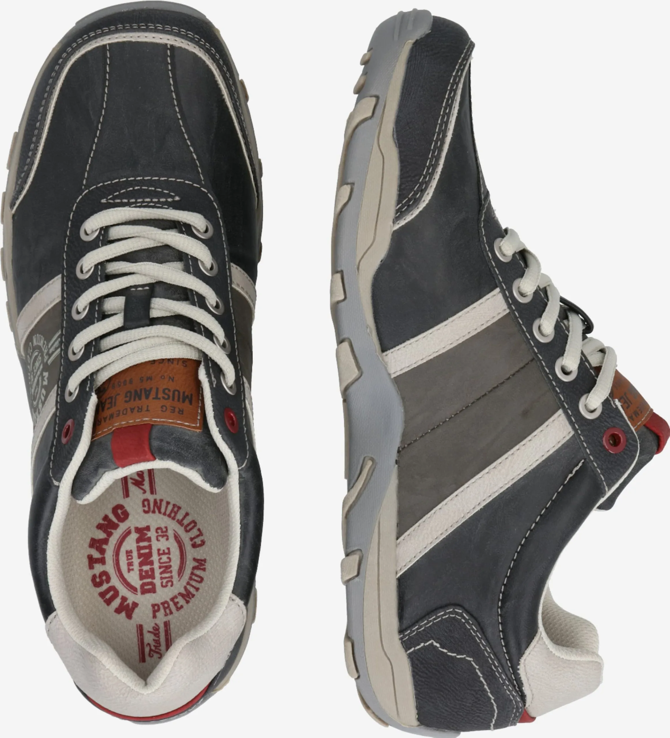 Mustang Sportieve Veterschoenen Sportieve Veterschoen Heren Greige / Lichtgrijs / Donkergrijs - Afbeelding 2