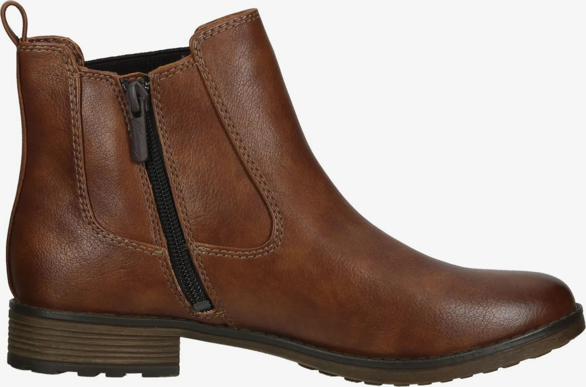 Mustang Enkellaarsjes Chelsea Boots Dames Cognac / Donkerbruin - Afbeelding 4